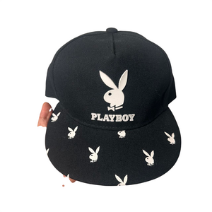 Black Playboy cap y2k